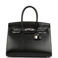 Pre-owned Hermes Birkin Sellier 30 Black Box Palladium Hardware