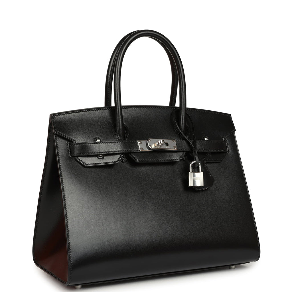 Pre-owned Hermes Birkin Sellier 30 Black Box Palladium Hardware