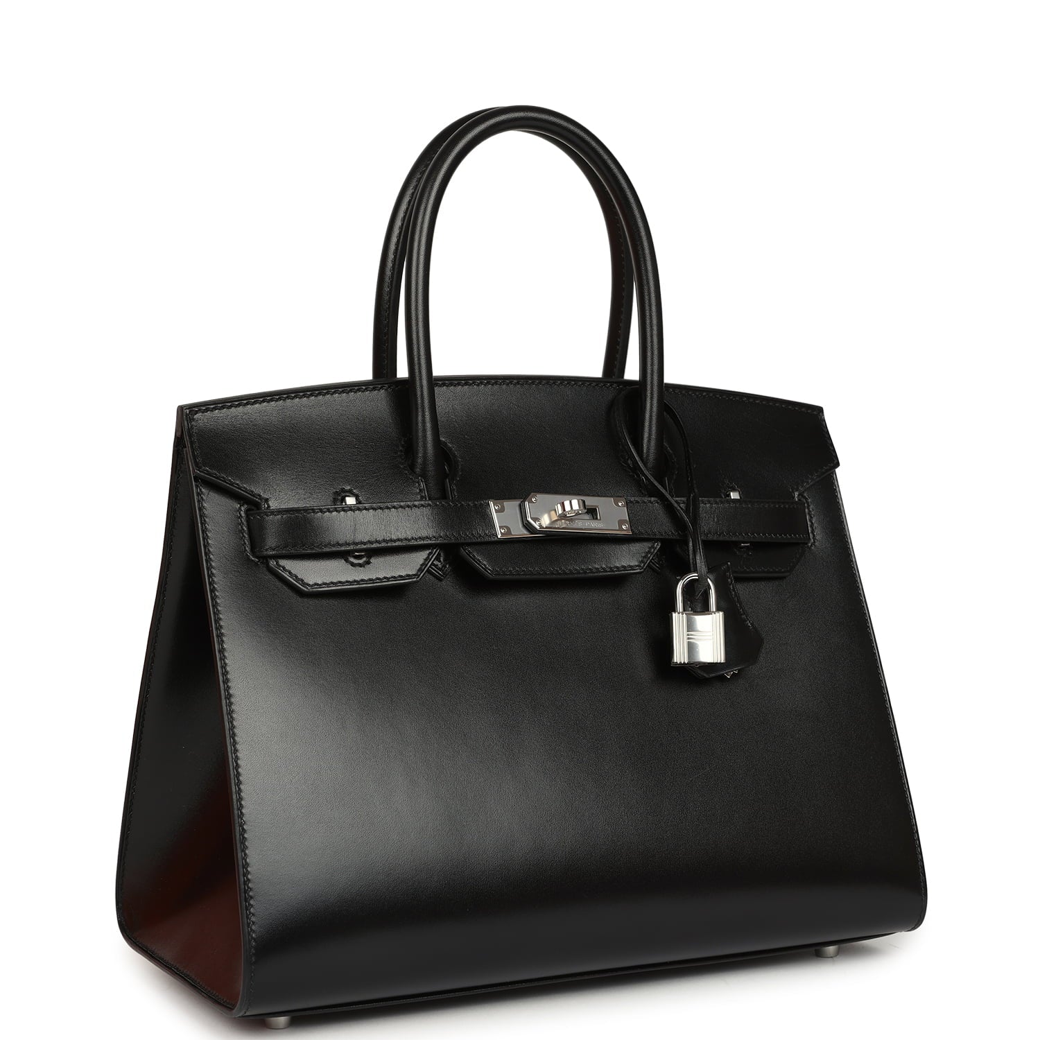 Pre-owned Hermes Birkin Sellier 30 Black Box Palladium Hardware