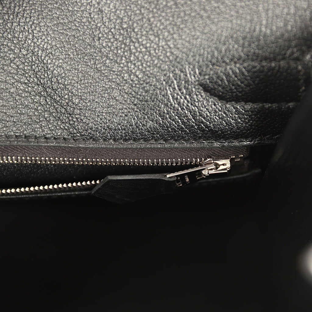 Pre-owned Hermes Birkin Sellier 30 Black Box Palladium Hardware