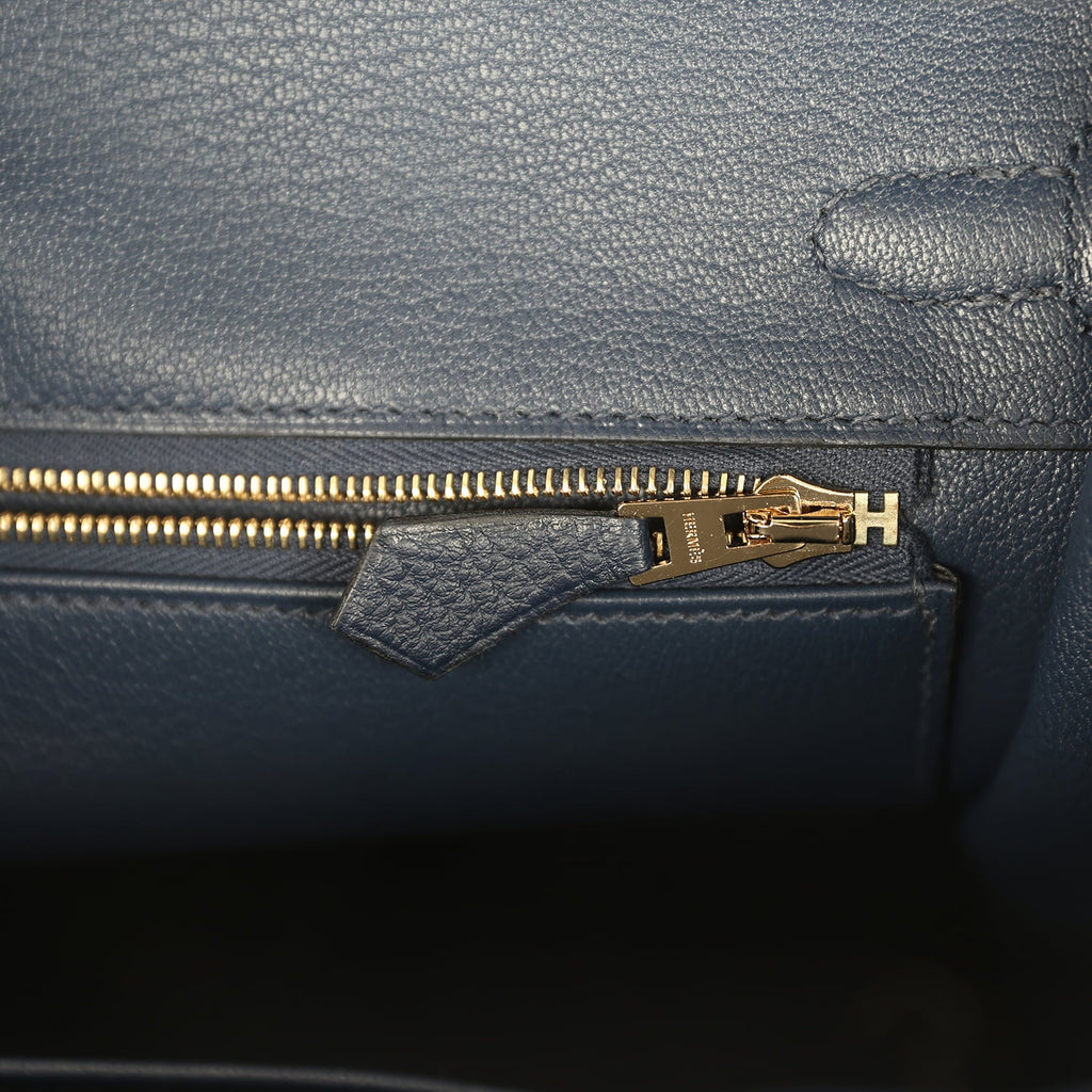 Hermes Birkin 25 Bleu Abysse Togo Gold Hardware