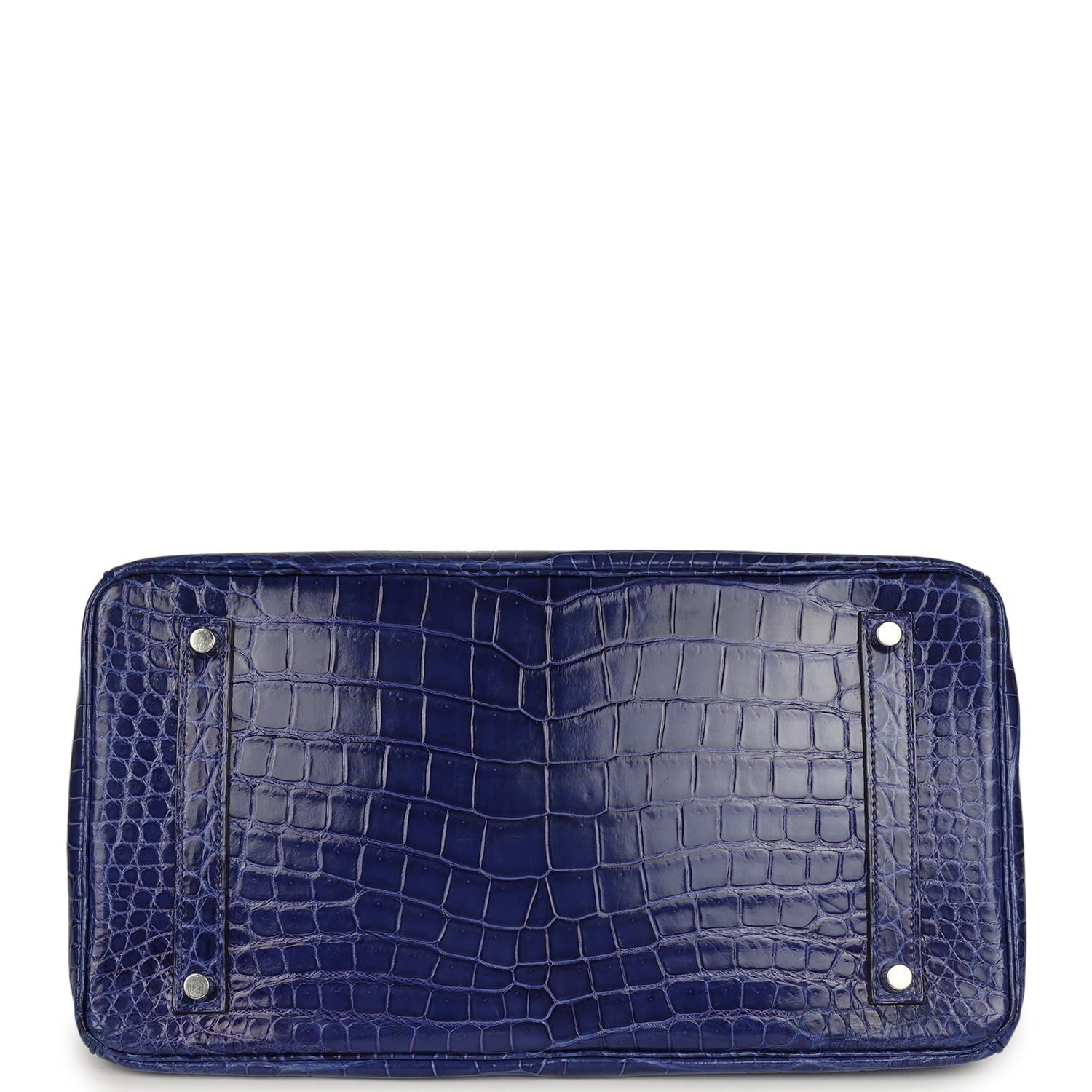 Pre-owned Hermes Birkin 35 Bleu Electric Shiny Porosus Crocodile Palladium Hardware