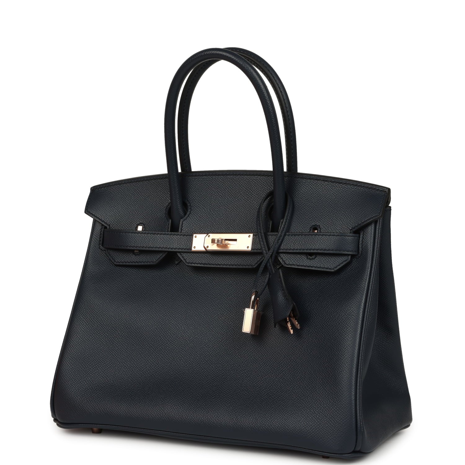 Hermes Birkin 30 Bleu Indigo Epsom Rose Gold Hardware