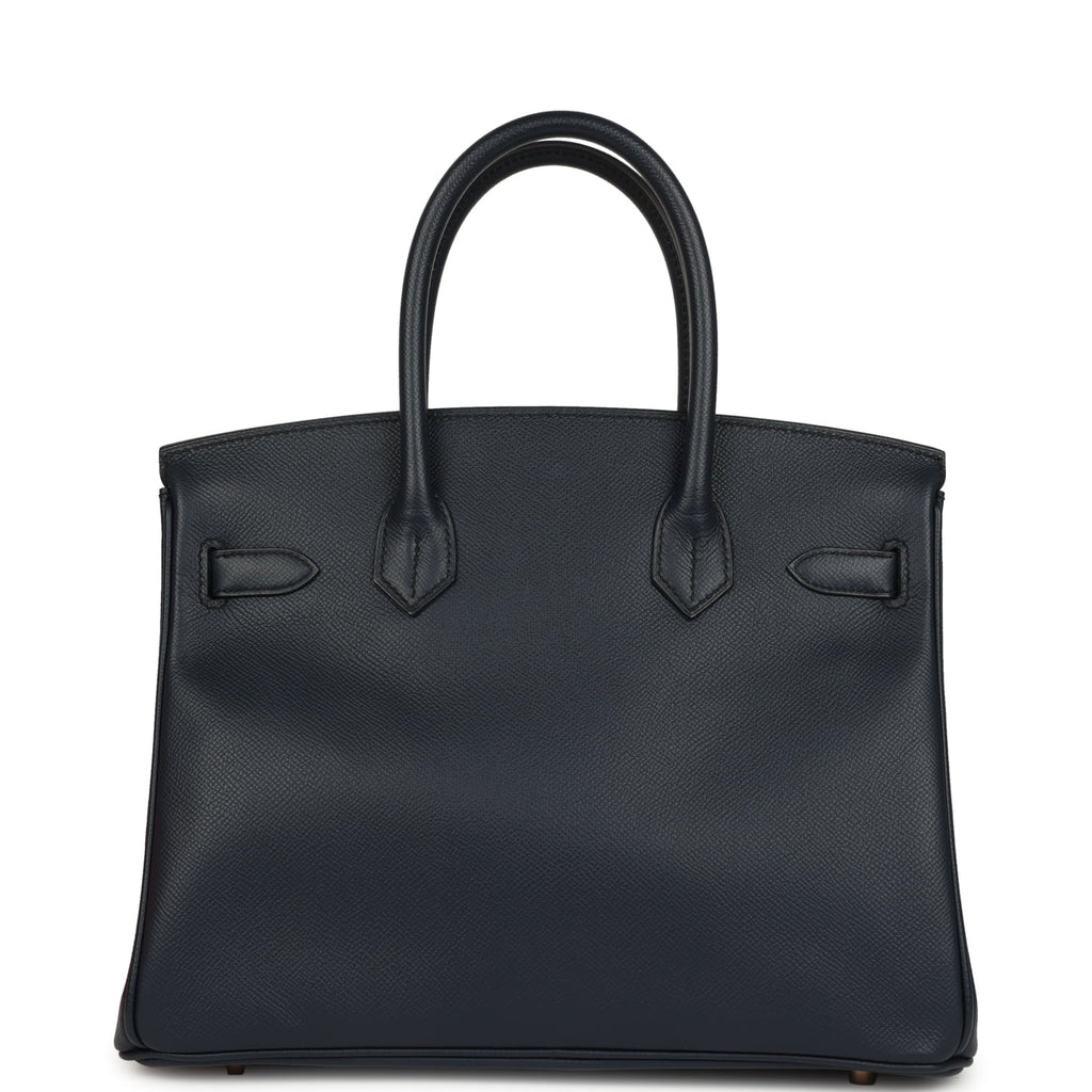 Hermes Birkin 30 Bleu Indigo Epsom Rose Gold Hardware