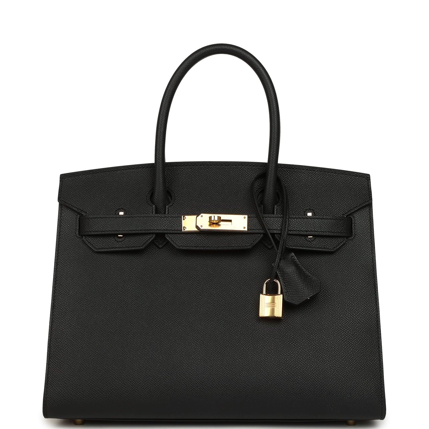 Pre-owned Hermes Birkin Sellier 30 Black Epsom Gold Hardware
