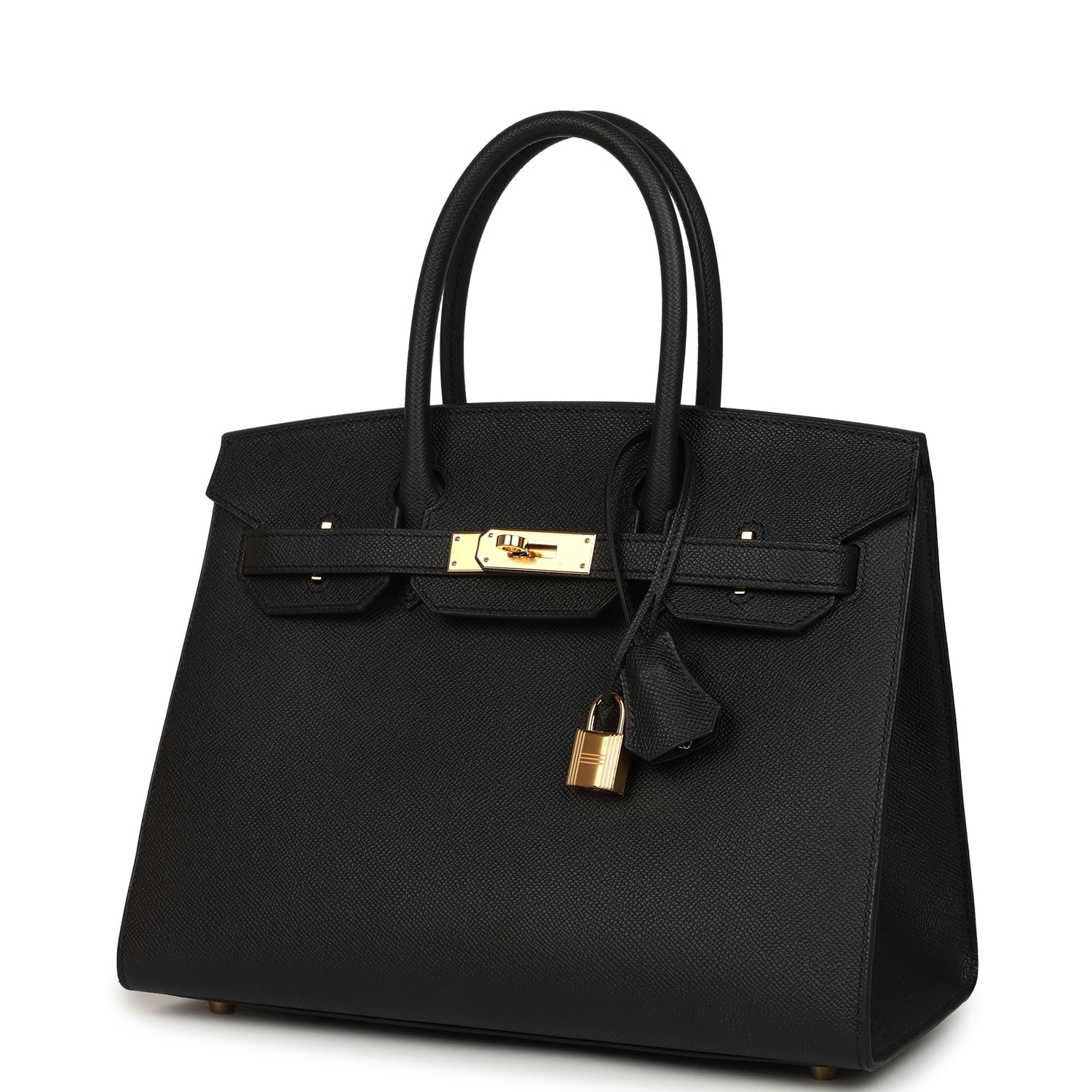 Pre-owned Hermes Birkin Sellier 30 Black Epsom Gold Hardware