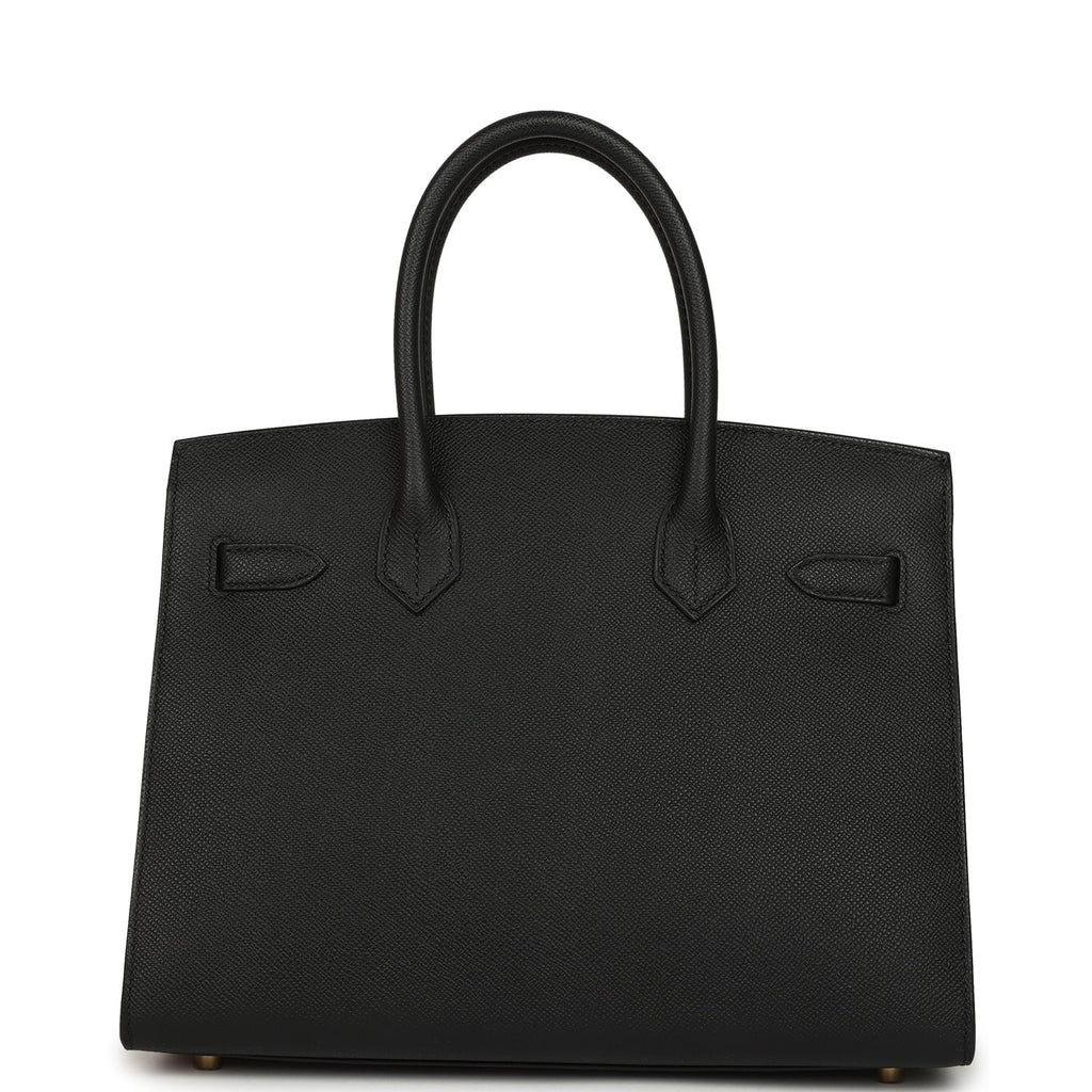 Pre-owned Hermes Birkin Sellier 30 Black Epsom Gold Hardware