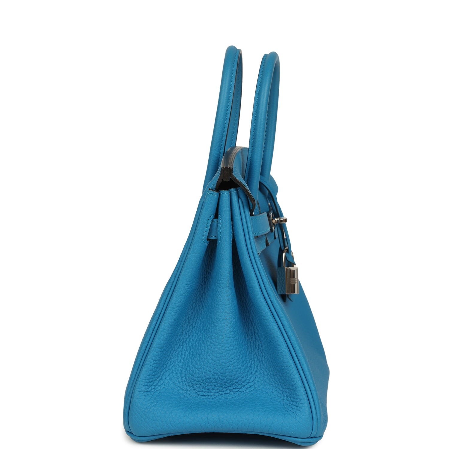 Pre-owned Hermes Birkin 25 Bleu Zanzibar Togo Palladium Hardware