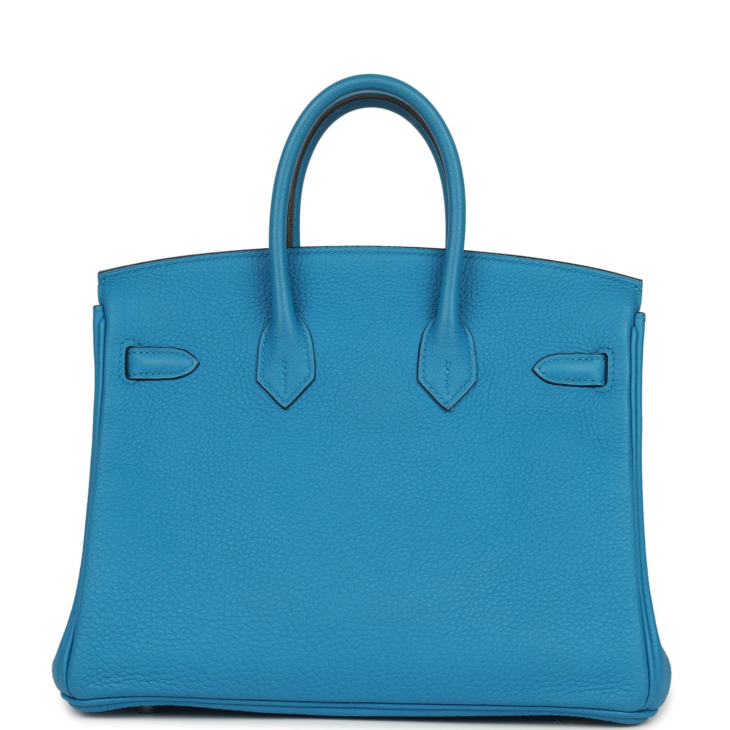 Pre-owned Hermes Birkin 25 Bleu Zanzibar Togo Palladium Hardware