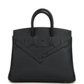 Pre-owned Hermes Birkin Shadow 25 Caban Swift Palladium Hardware