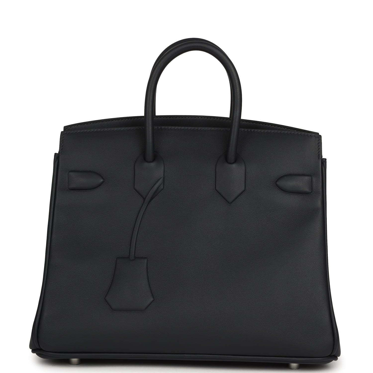 Pre-owned Hermes Birkin Shadow 25 Caban Swift Palladium Hardware
