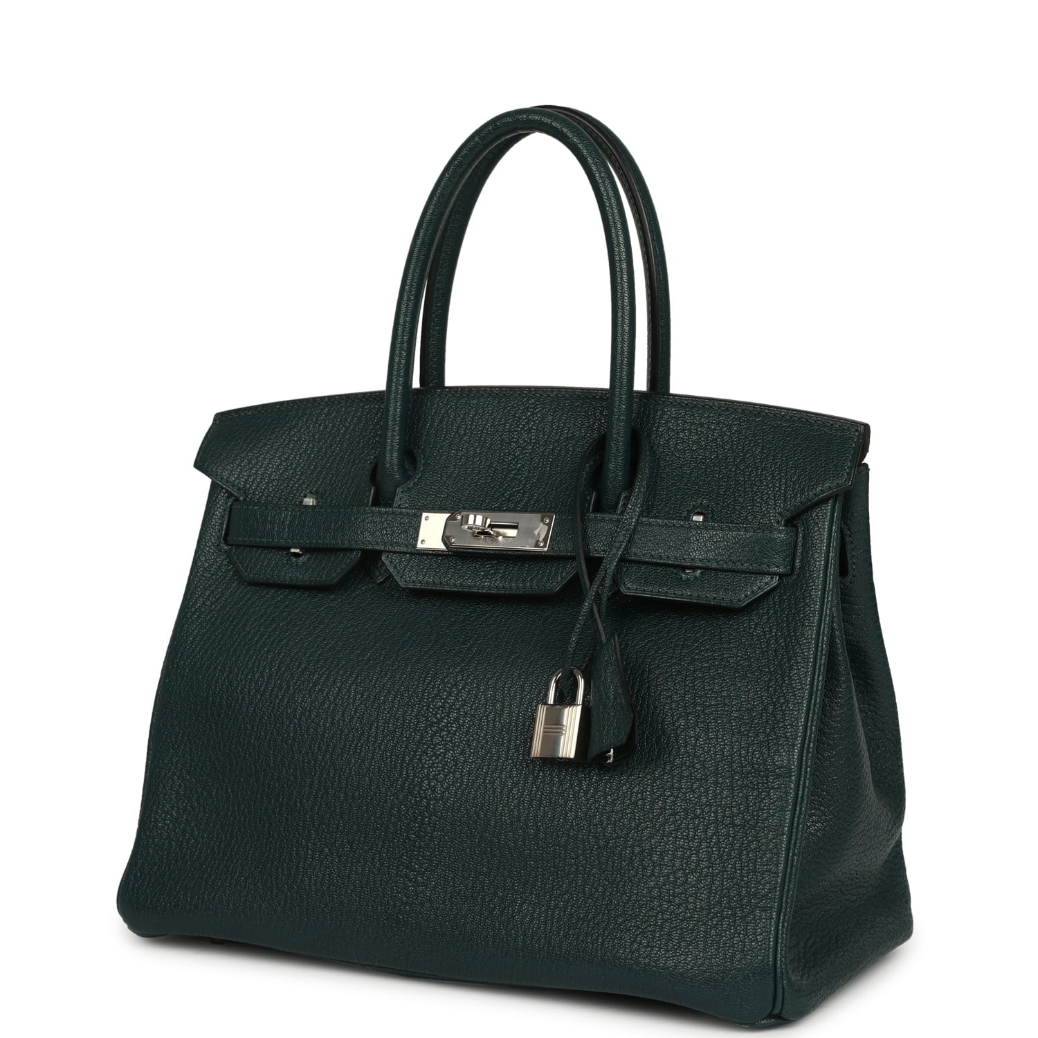 Pre-owned Hermes Birkin 30 Vert Cypress Chevre de Coromandel Palladium Hardware