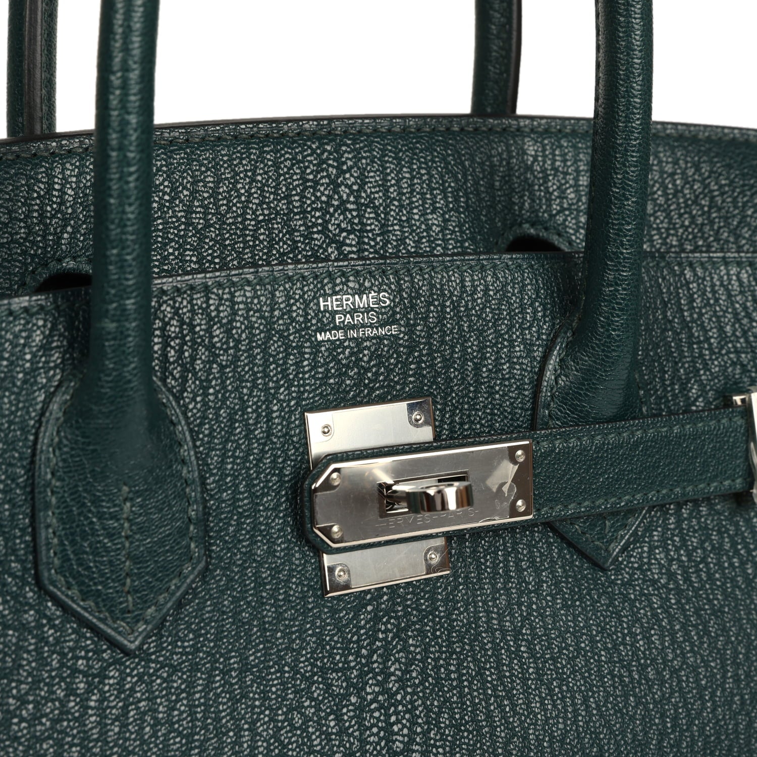Pre-owned Hermes Birkin 30 Vert Cypress Chevre de Coromandel Palladium Hardware
