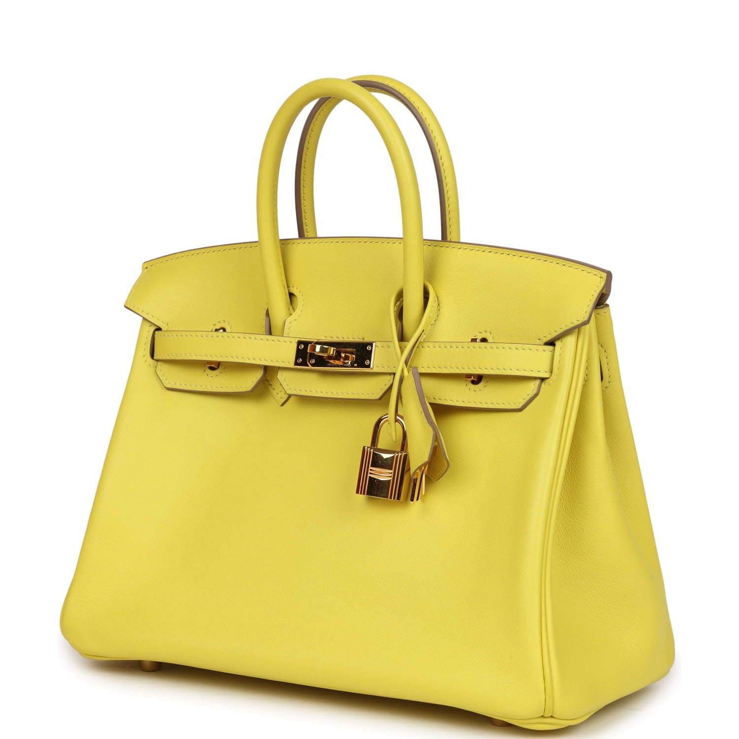 New Hermes Birkin 25 Lime Swift Gold Hardware