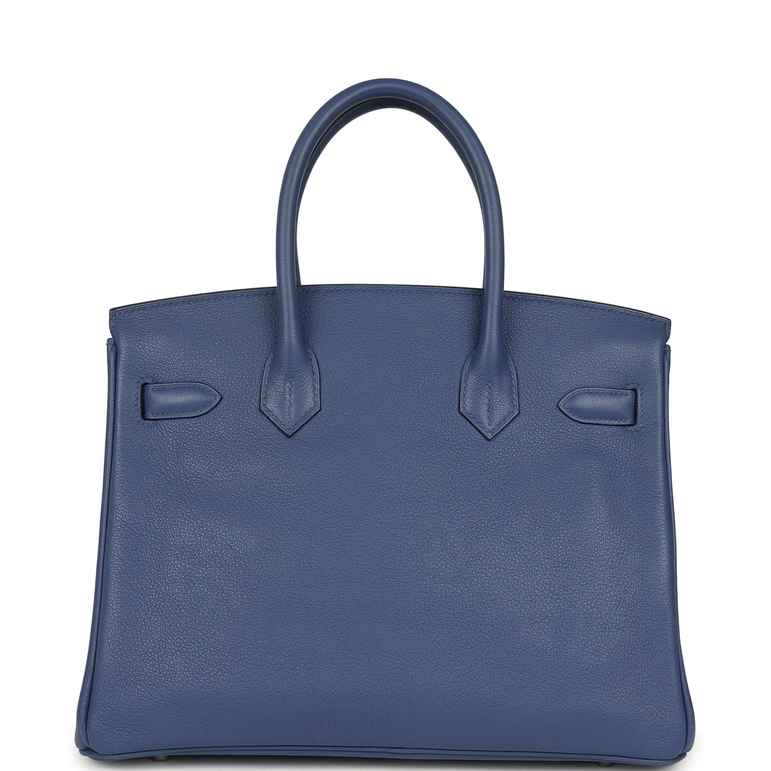 Pre-owned Hermes Birkin 30 Bleu Brighton Evercolor Palladium Hardware