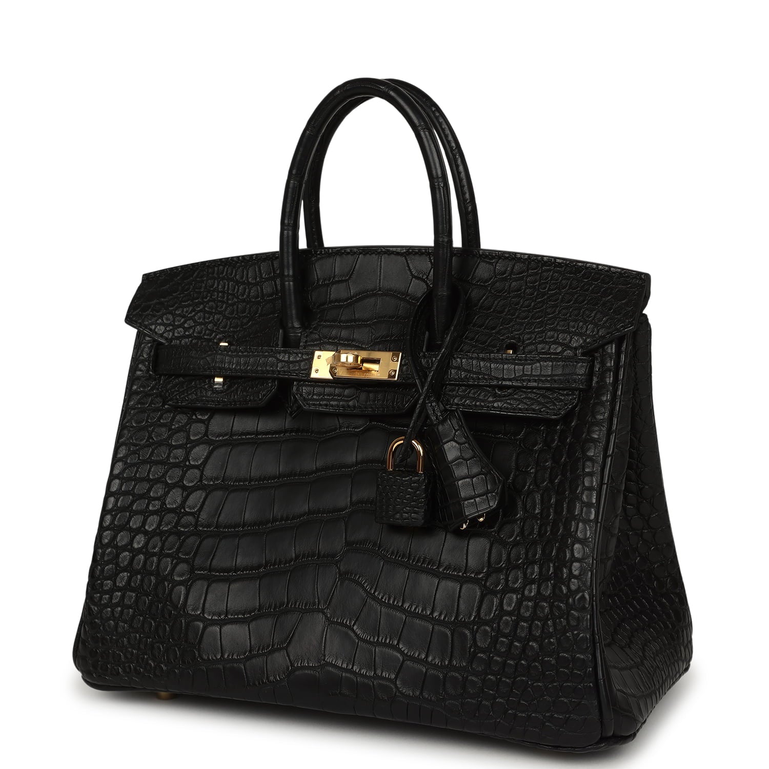 Hermes Birkin 25 Black Matte Alligator Gold Hardware