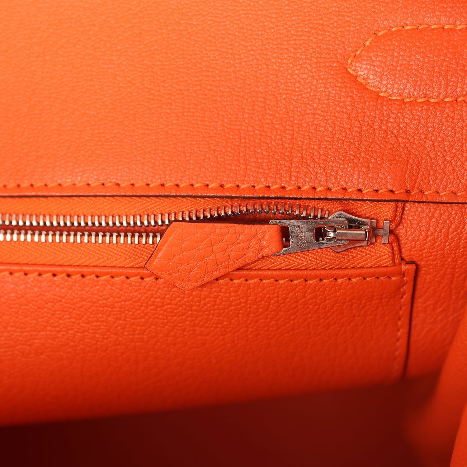 Pre-owned Hermes Birkin 35 Feu Clemence Palladium Hardware