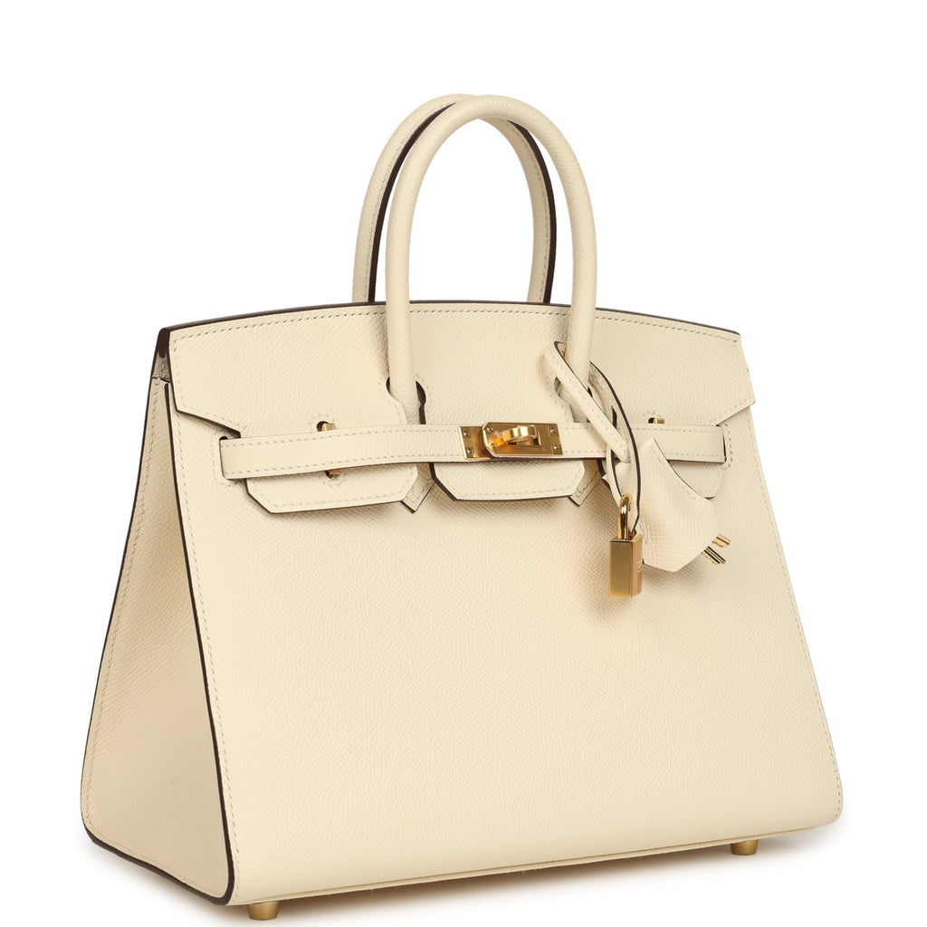 Hermes Birkin Sellier 25 Nata Epsom Gold Hardware