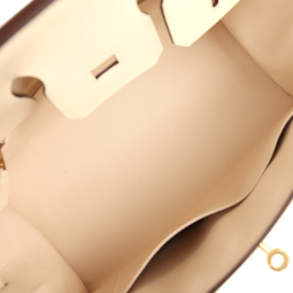 Hermes Birkin Sellier 25 Nata Epsom Gold Hardware