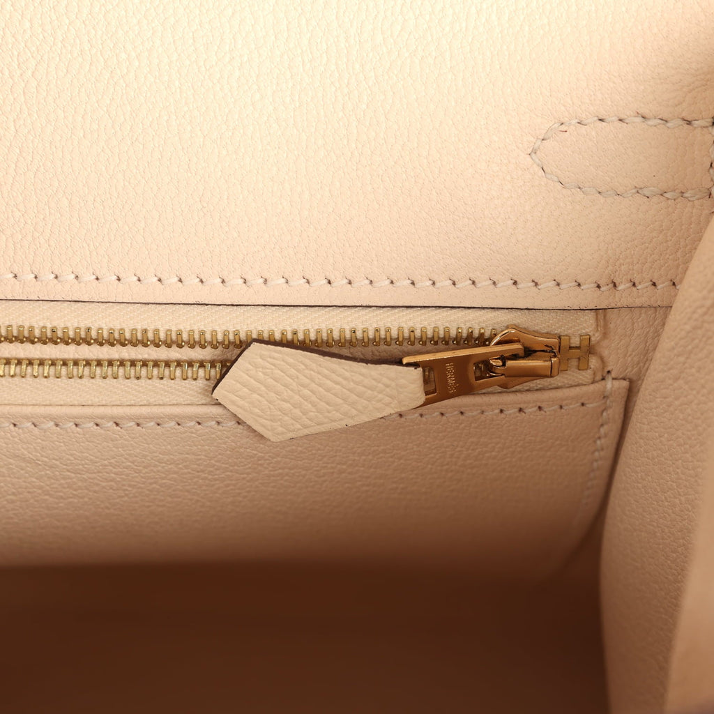 Hermes Birkin Sellier 25 Nata Epsom Gold Hardware
