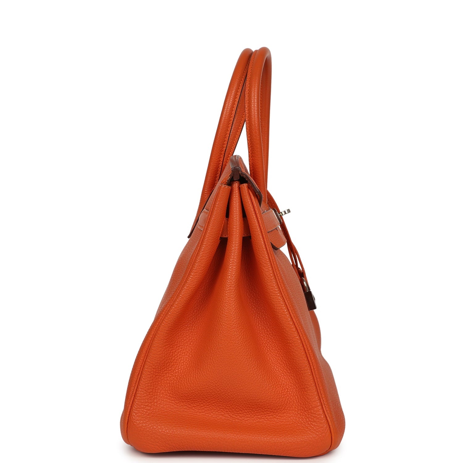 Pre-owned Hermes Birkin 35 Orange Togo Palladium Hardware