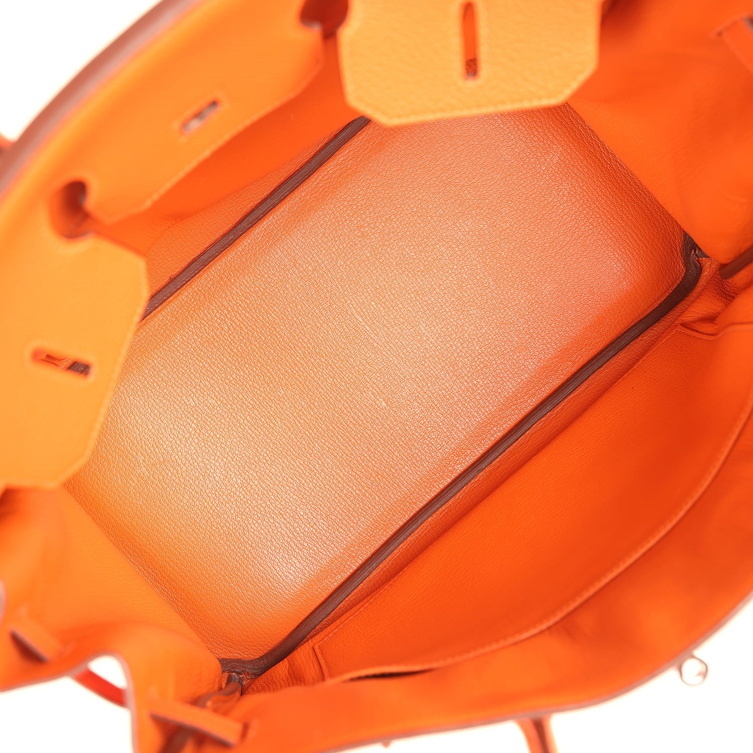 Pre-owned Hermes Birkin 35 Orange Togo Palladium Hardware