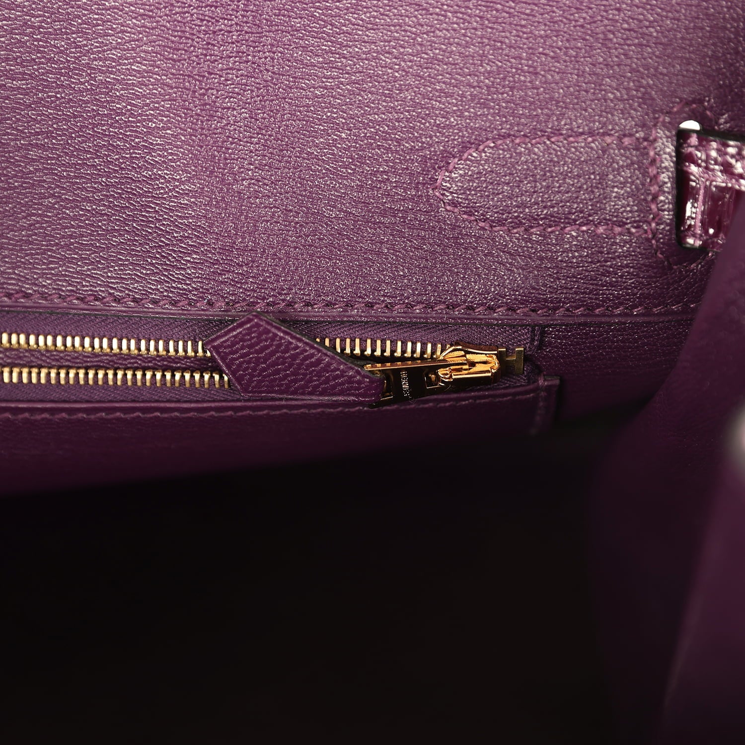 Hermes Birkin 30 Cassis Shiny Porosus Crocodile Gold Hardware