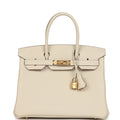 Hermes Birkin 30 Craie Togo Gold Hardware