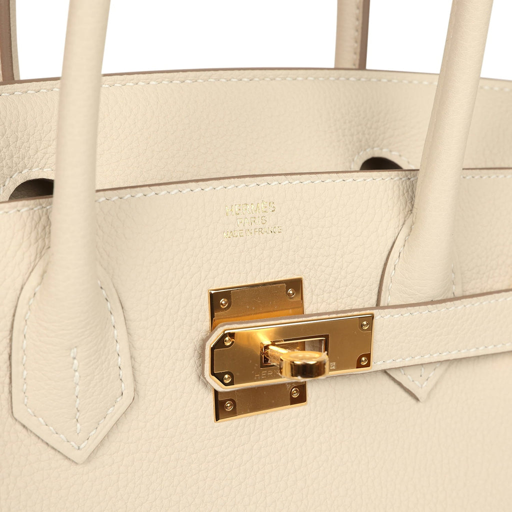 Hermes Birkin 30 Craie Togo Gold Hardware