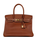 Pre-owned Hermes Birkin 30 Fauve Barenia Faubourg Gold Hardware