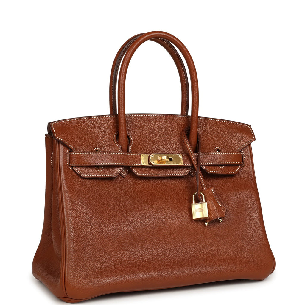 Pre-owned Hermes Birkin 30 Fauve Barenia Faubourg Gold Hardware
