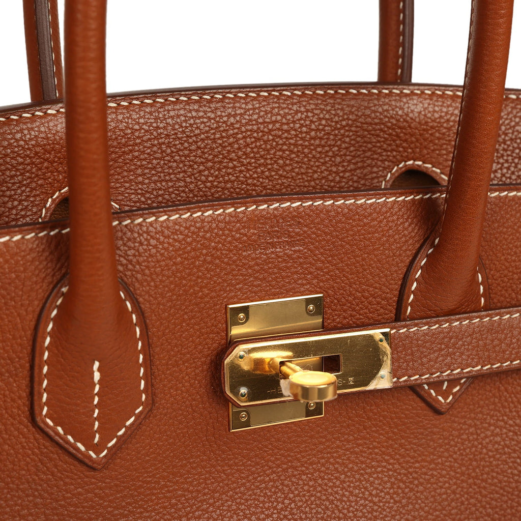 Pre-owned Hermes Birkin 30 Fauve Barenia Faubourg Gold Hardware