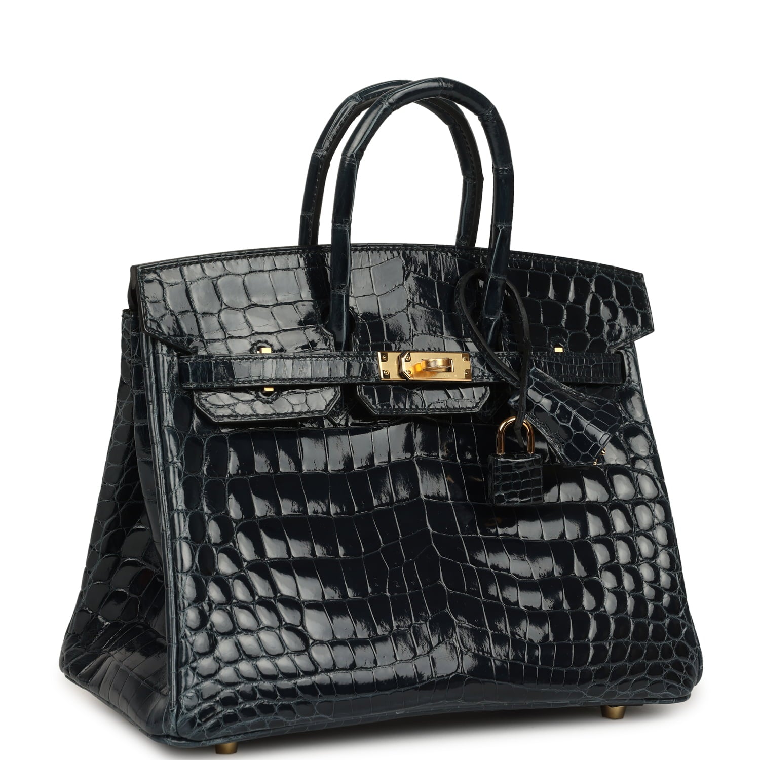 Hermes Birkin 25 Vert Rousseau Shiny Niloticus Crocodile Gold Hardware