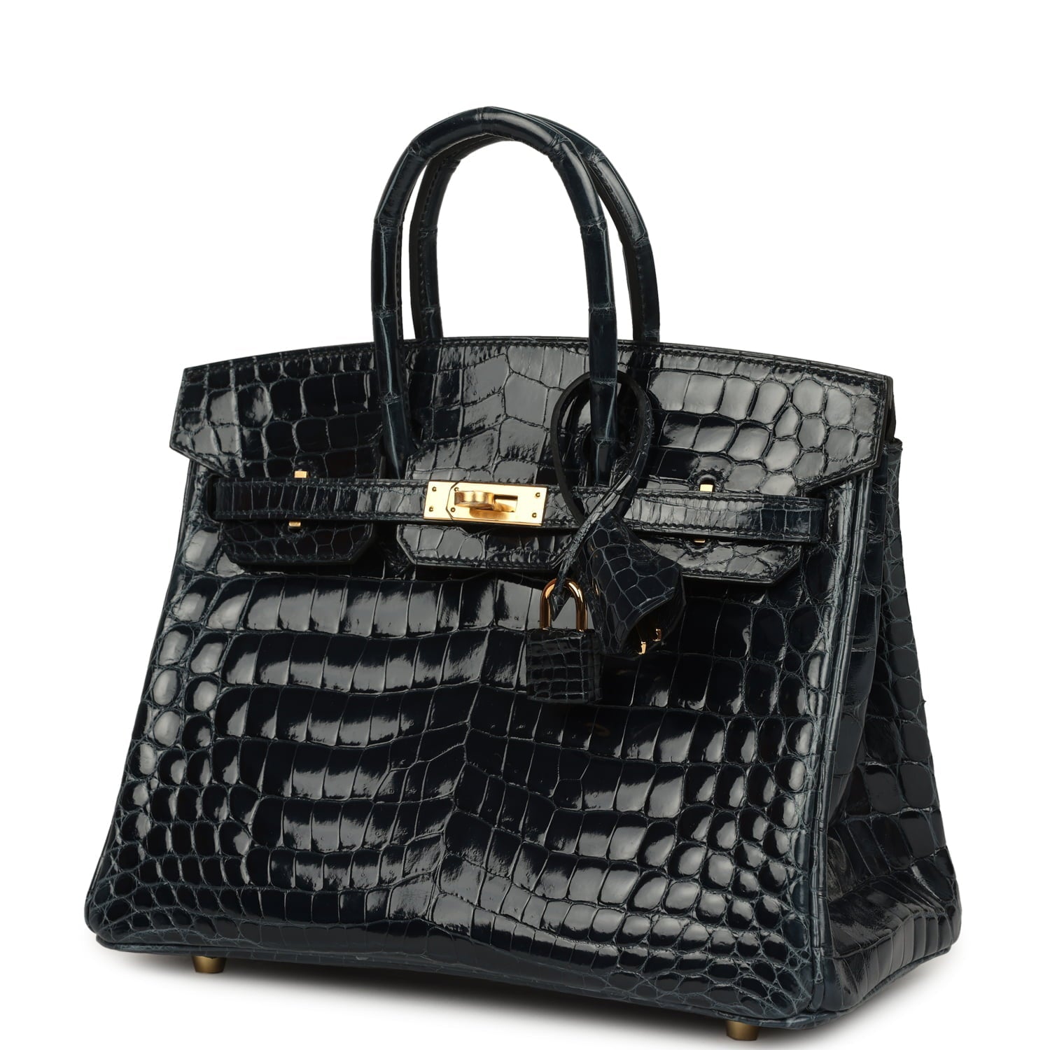 Hermes Birkin 25 Vert Rousseau Shiny Niloticus Crocodile Gold Hardware