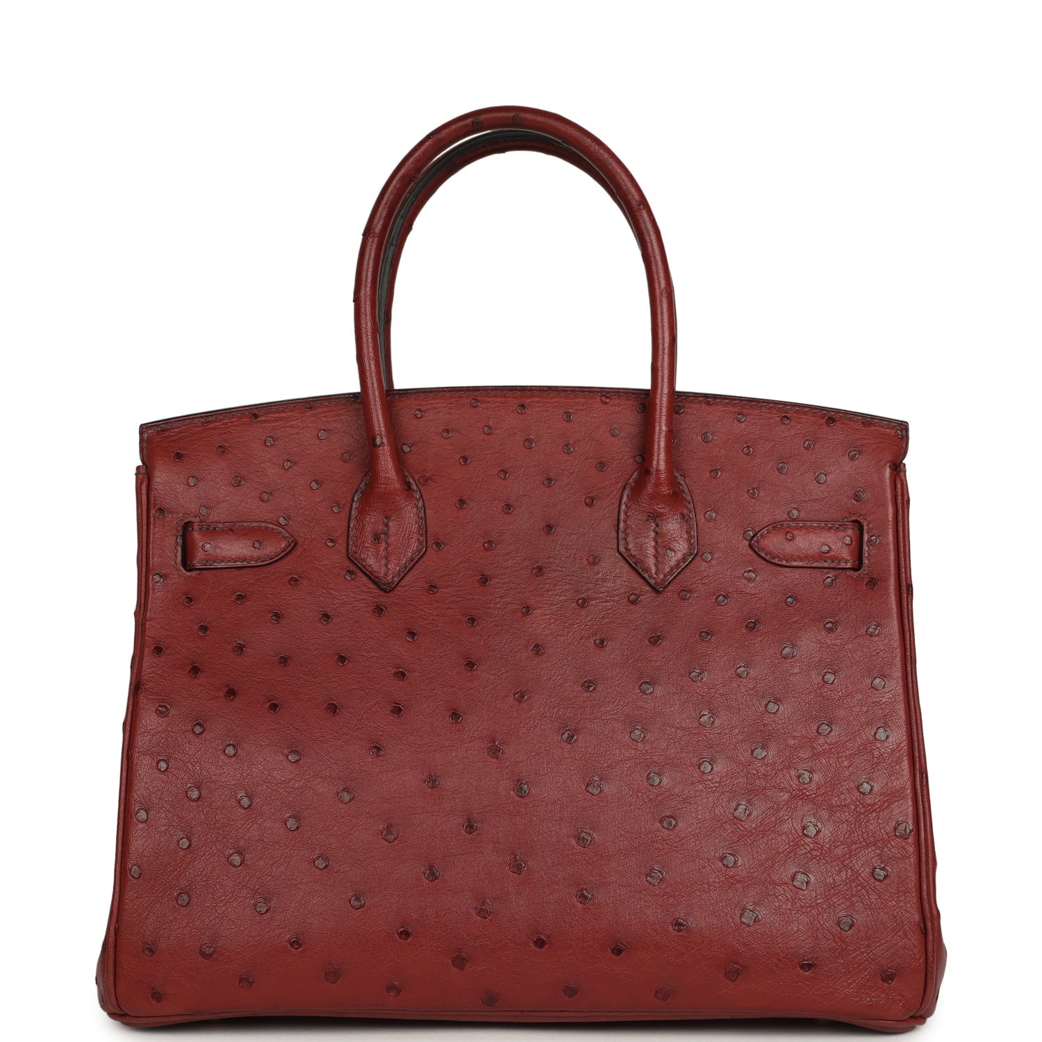Pre-owned Hermes Birkin 30 Rouge H Ostrich Gold Hardware