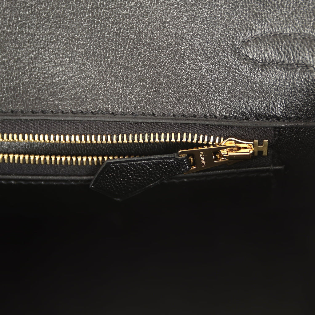 Hermes Birkin 25 Black Shiny Niloticus Crocodile Gold Hardware