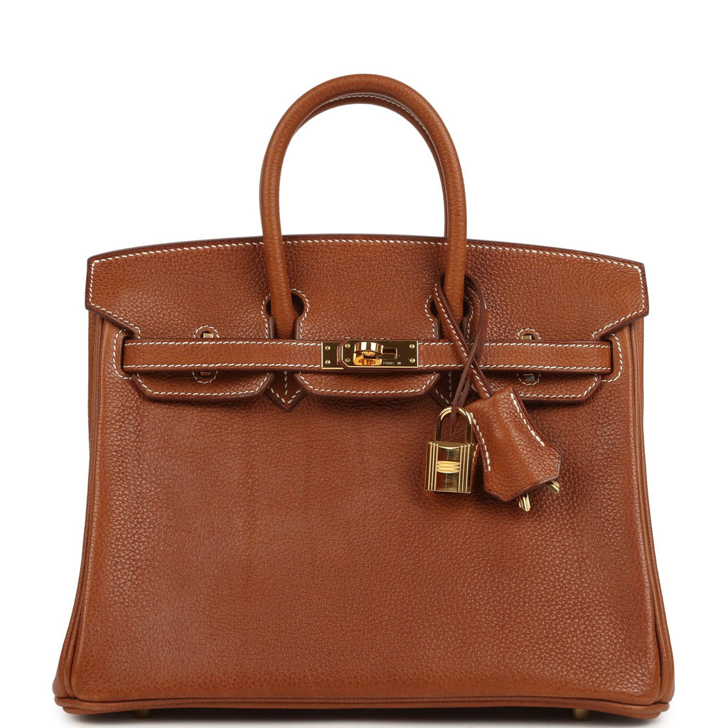 Pre-owned Hermes Birkin 25 Fauve Barenia Faubourg Gold Hardware