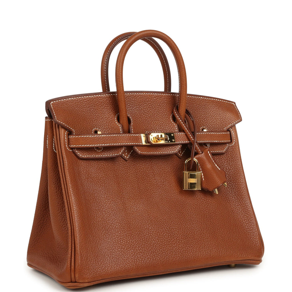 Pre-owned Hermes Birkin 25 Fauve Barenia Faubourg Gold Hardware