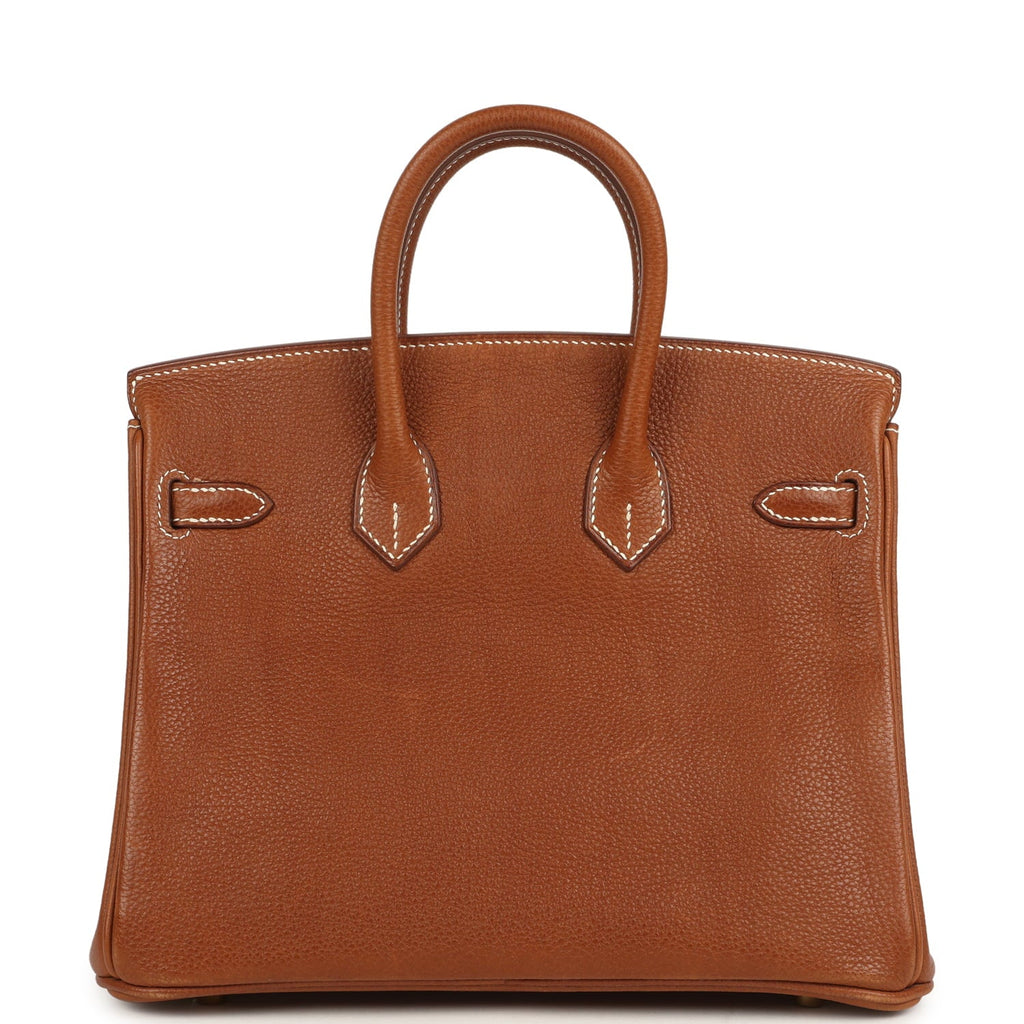 Pre-owned Hermes Birkin 25 Fauve Barenia Faubourg Gold Hardware