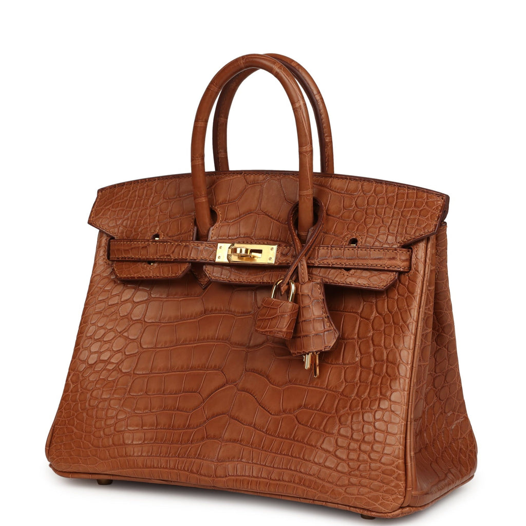 Hermes Birkin 25 Gold Matte Alligator Gold Hardware