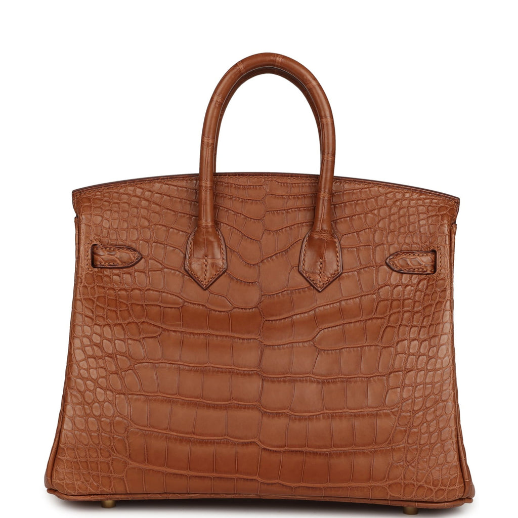 Hermes Birkin 25 Gold Matte Alligator Gold Hardware