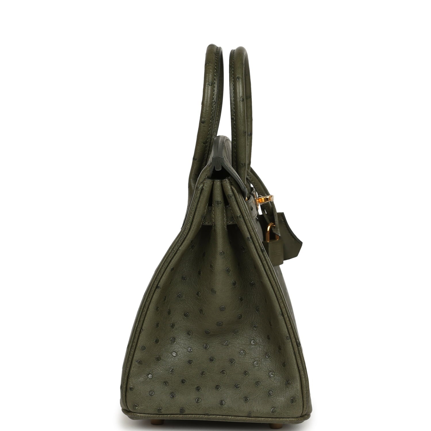 Pre-owned Hermes Birkin 25 Vert Veronese Ostrich Gold Hardware
