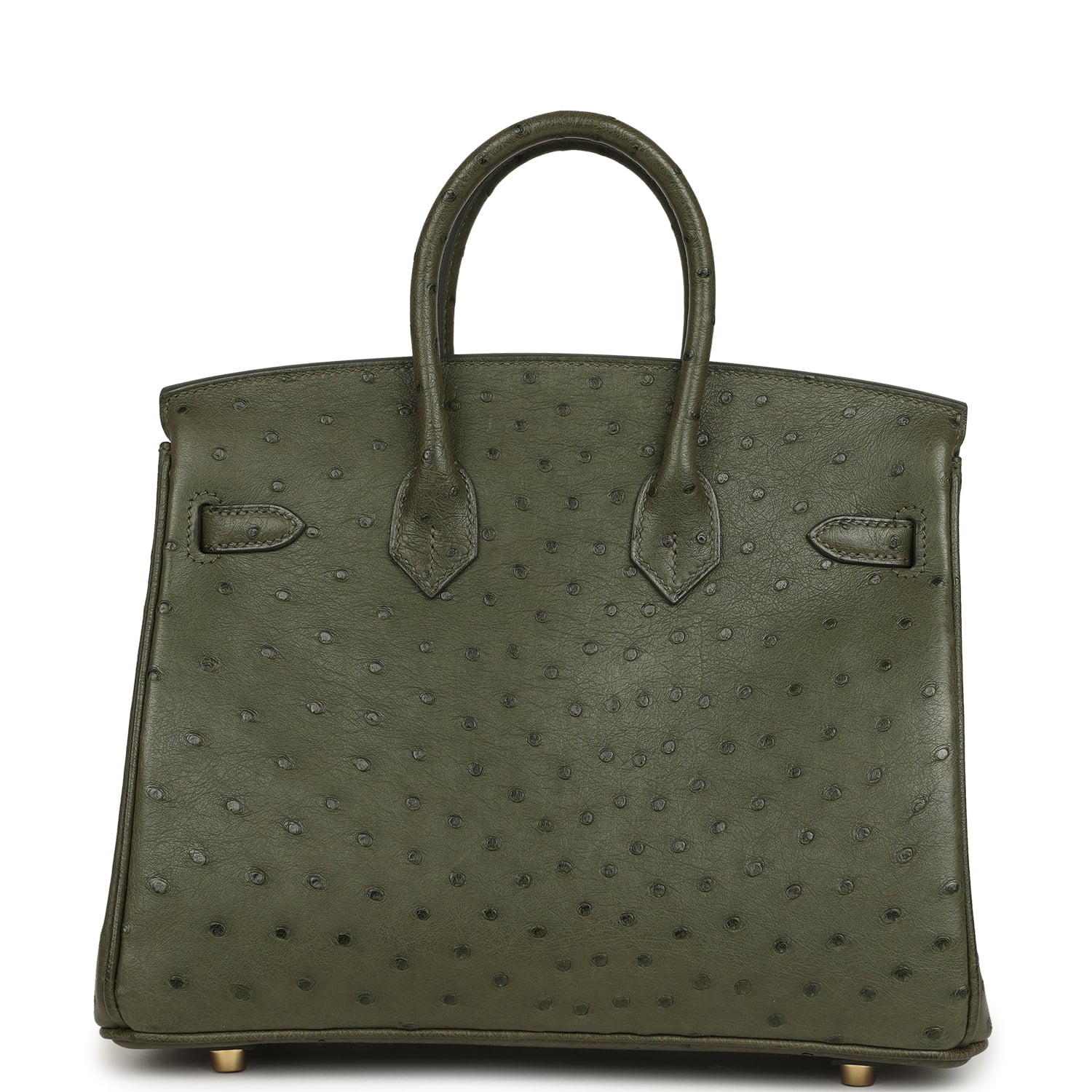 Pre-owned Hermes Birkin 25 Vert Veronese Ostrich Gold Hardware