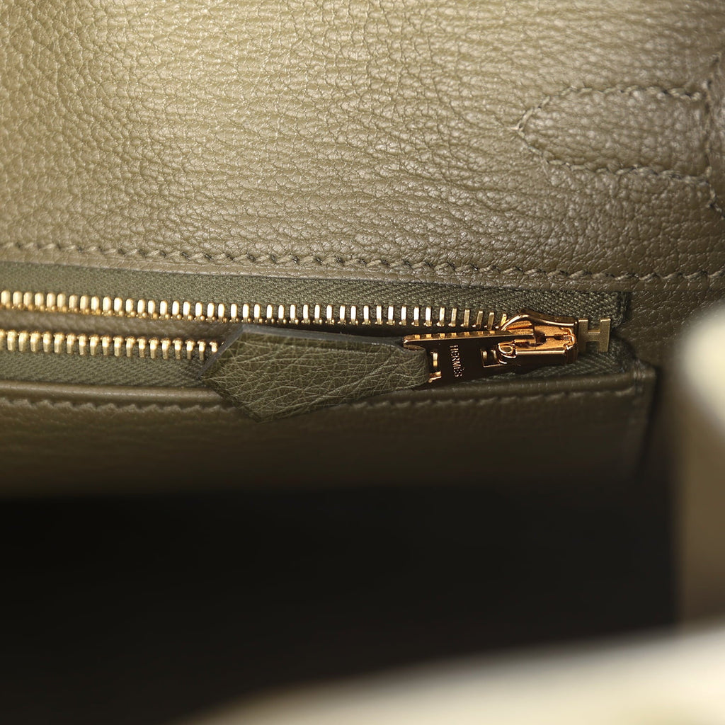 Pre-owned Hermes Birkin 25 Vert Veronese Ostrich Gold Hardware
