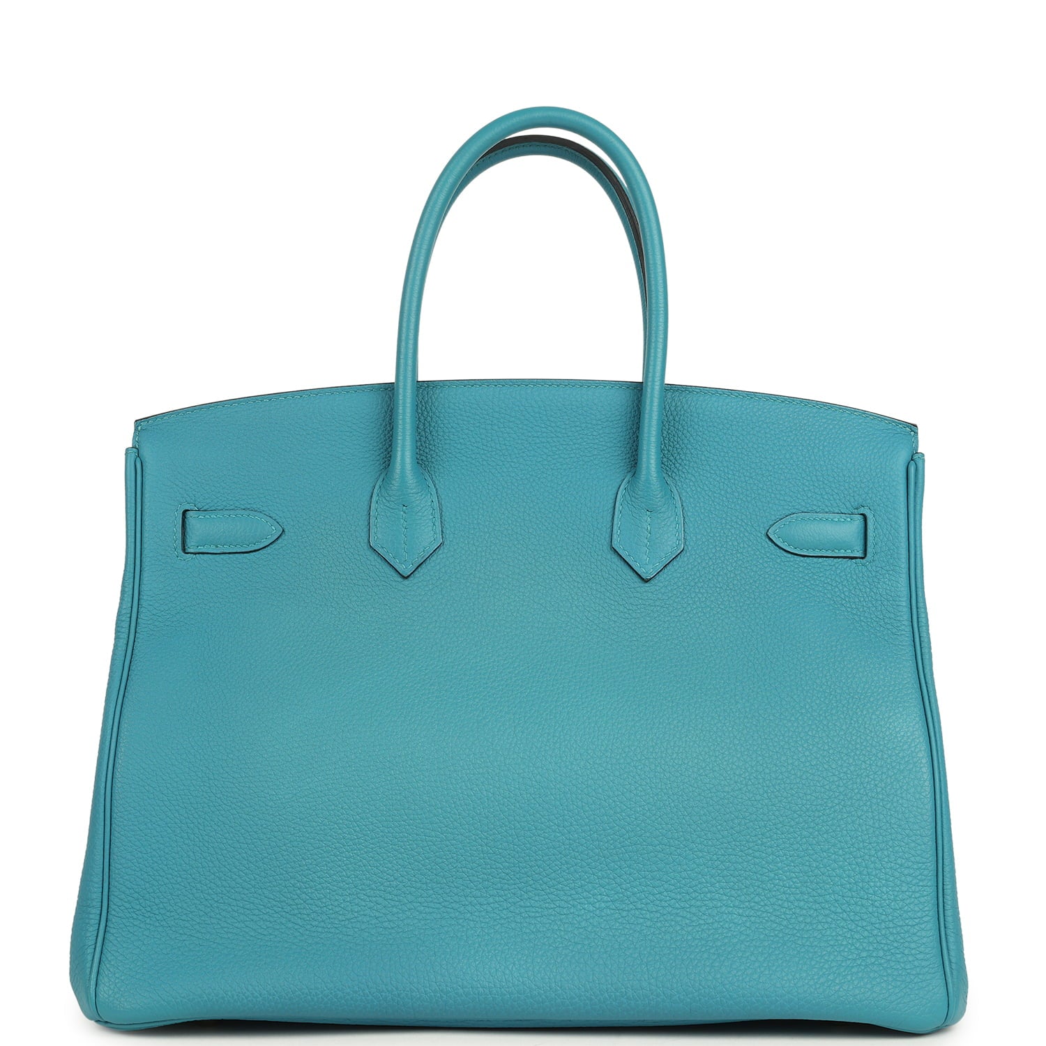 Pre-owned Hermes Birkin 35 Turquoise Togo Gold Hardware
