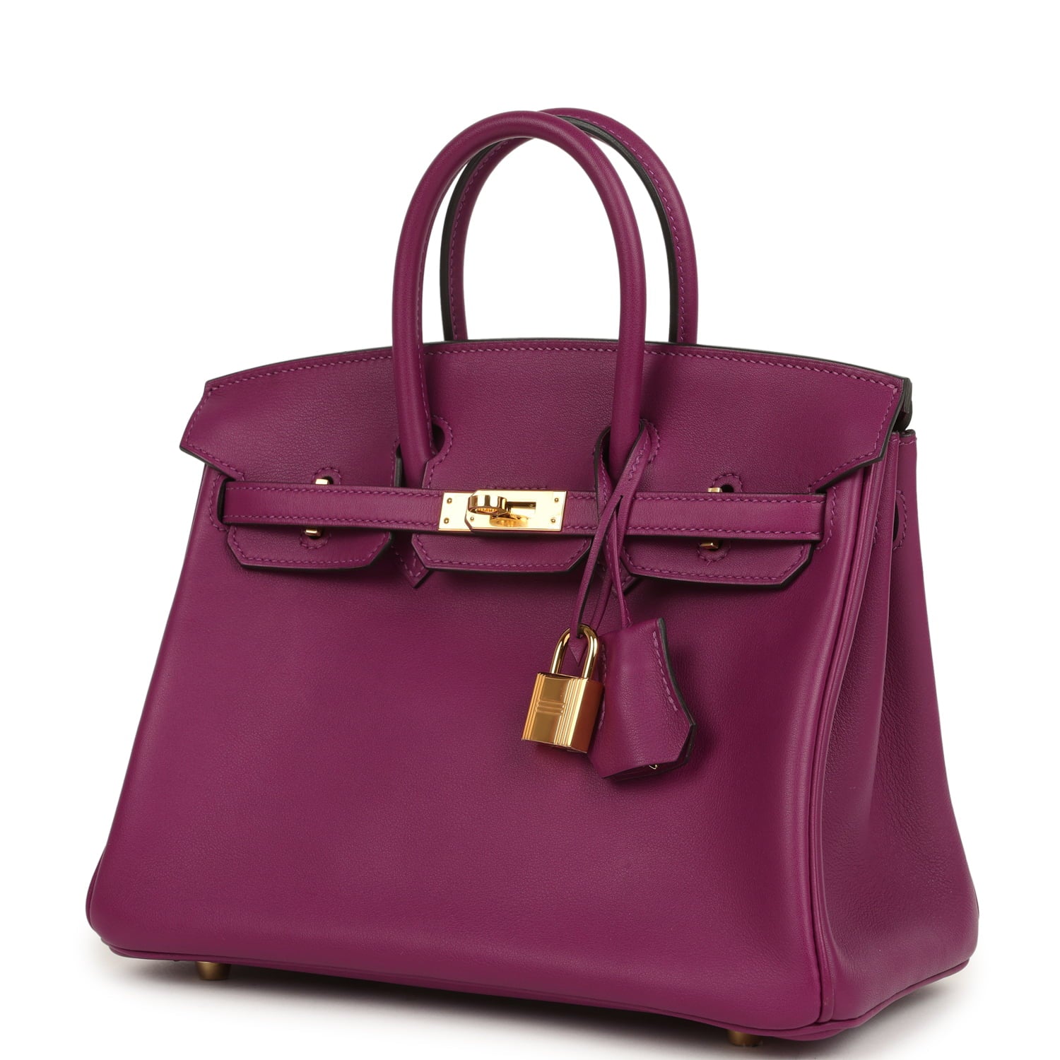 Pre-owned Hermes Birkin 25 Anemone Swift Gold Hardware