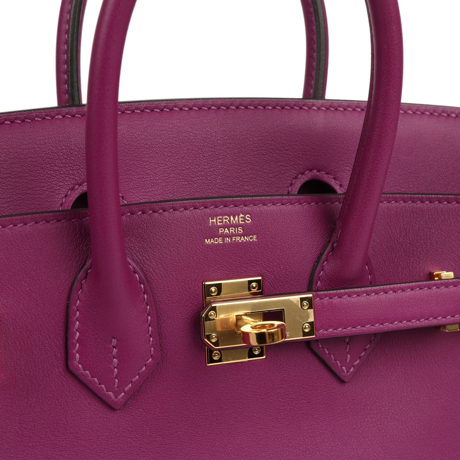 Pre-owned Hermes Birkin 25 Anemone Swift Gold Hardware