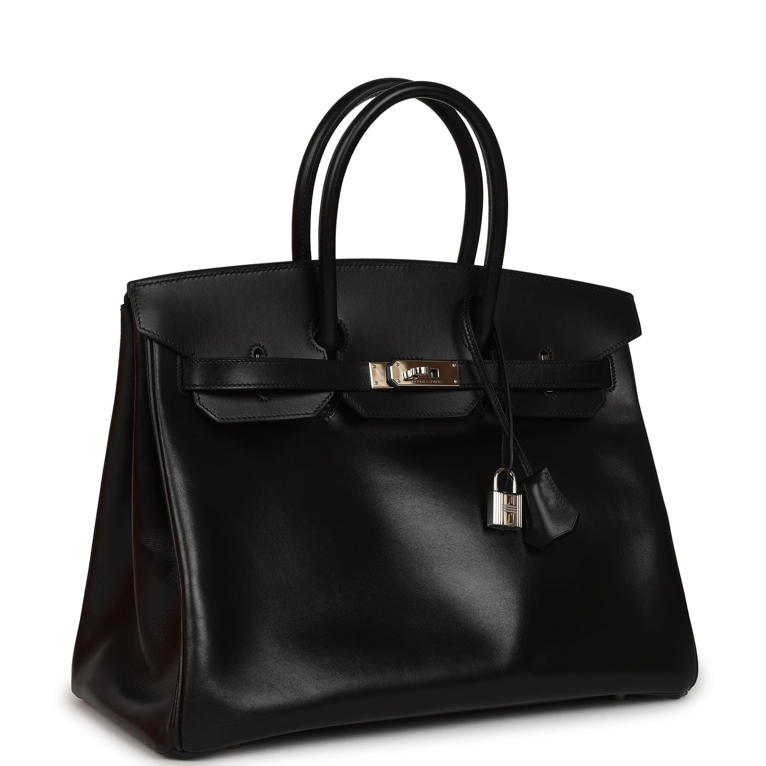 Vintage Hermes Birkin 35 Black Box Palladium Hardware