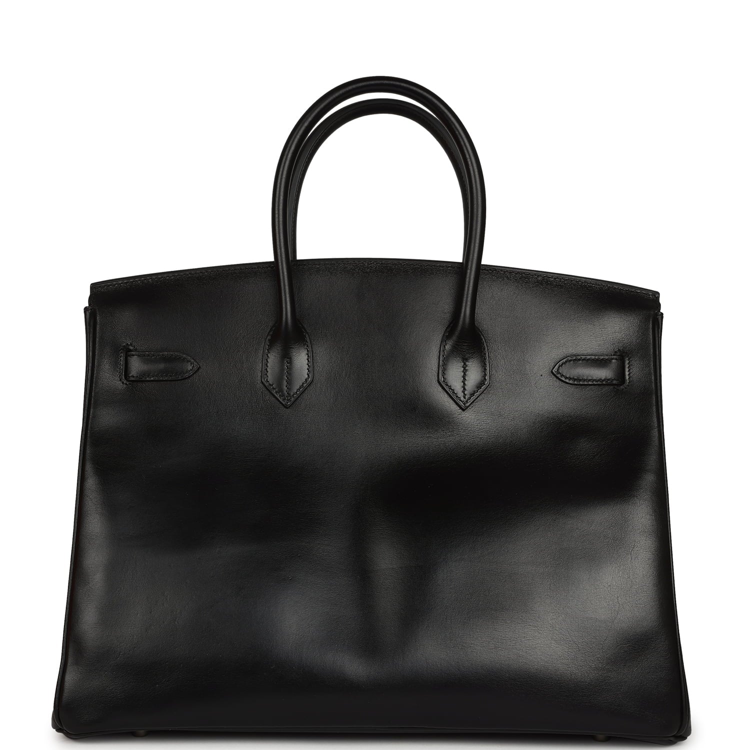 Vintage Hermes Birkin 35 Black Box Palladium Hardware