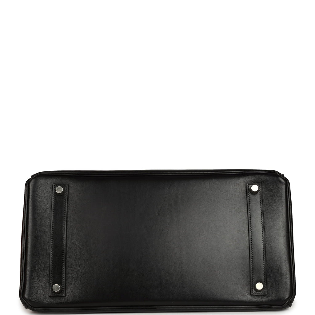 Vintage Hermes Birkin 35 Black Box Palladium Hardware